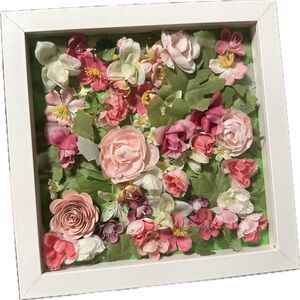 3D Floral Shadow Box – Handmade 8×8 Wall Art 🌸